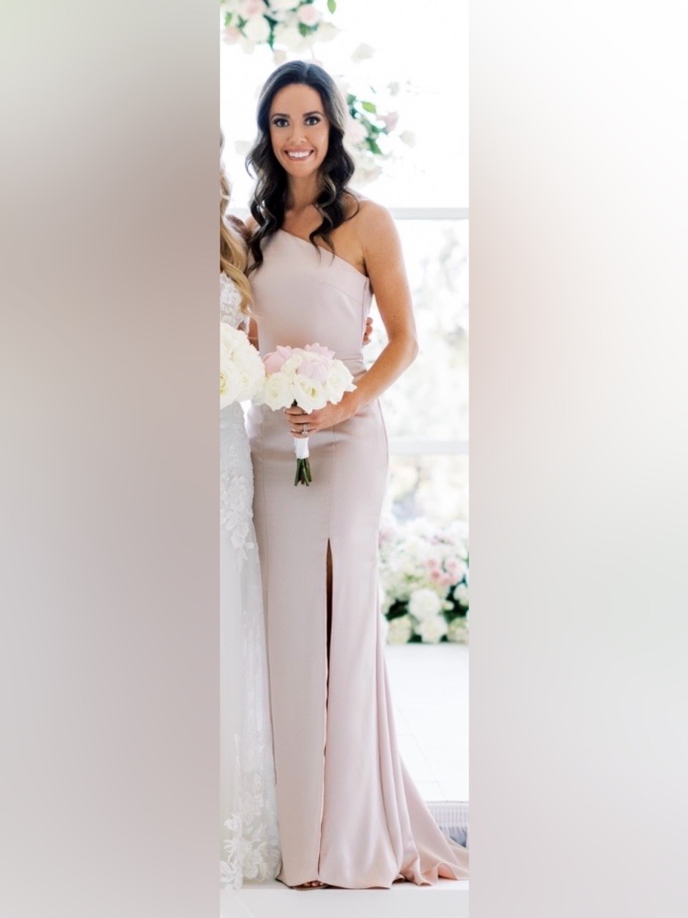 Amsale Pink Satin Gown